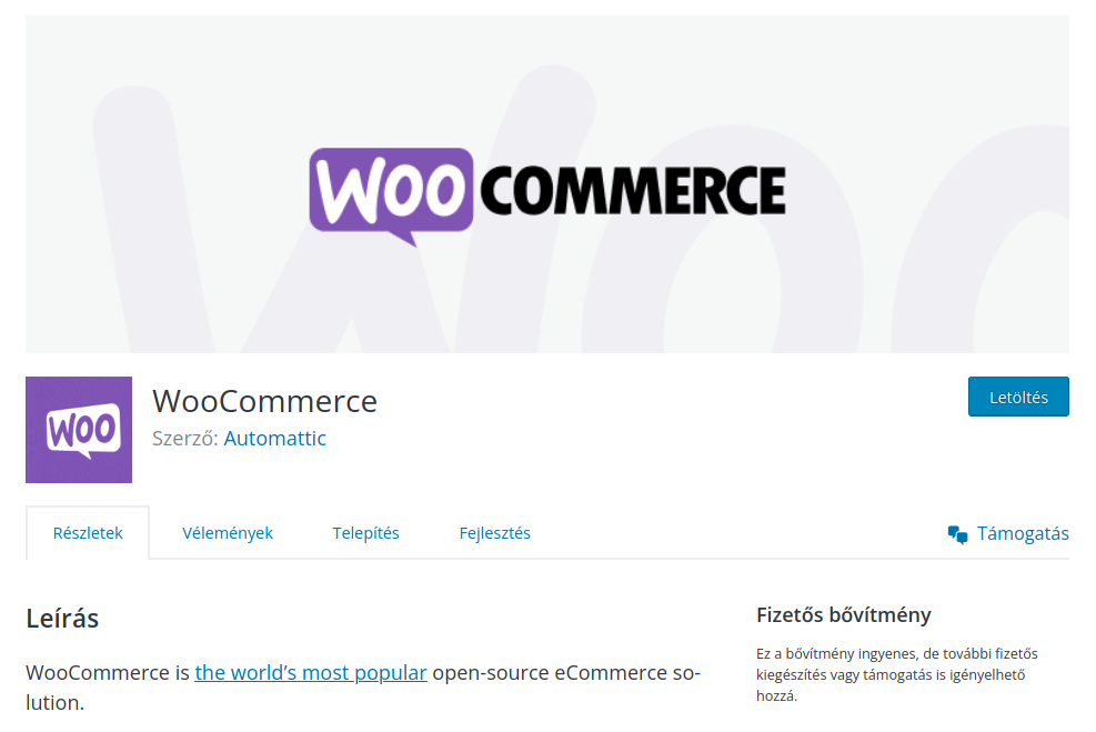 WooCommerce webshop - készítés, karbantartás, felújítás, optimalizálás, webmester szolgáltatások